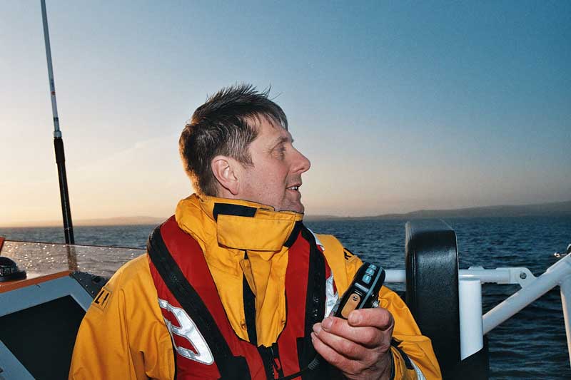 Steve Smith Coxswain radios Coastguard